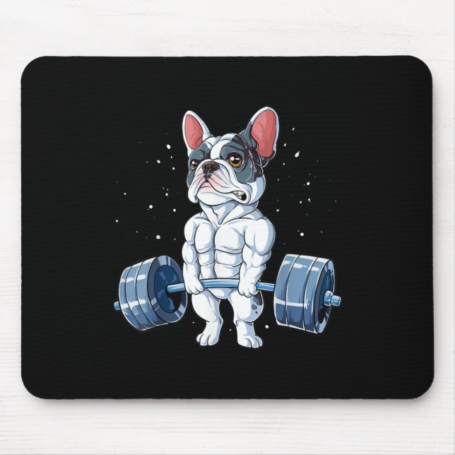 Mousepad Bulldog Francês Levantando Engraçado Giro-Morro (Frente)