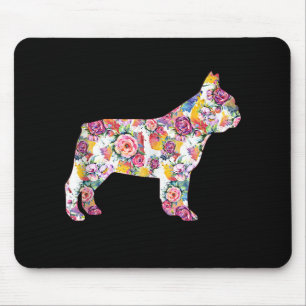 Mousepad Bulldog Francês Patterno de Flor Francês Bulldog
