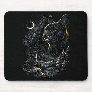 Mousepad Bulldog francês uivando para a lua vintage 90s eng