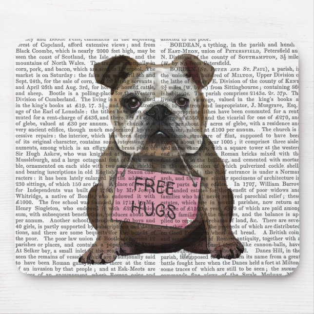 Mousepad Bulldog Free Hugs (Frente)