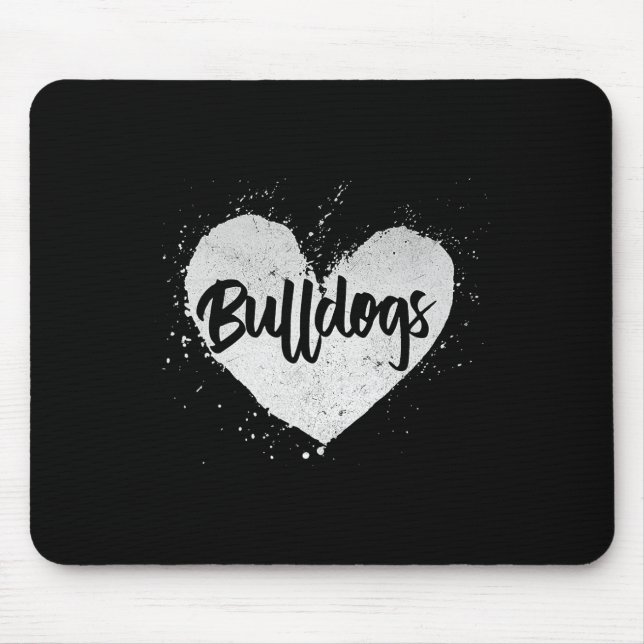 Mousepad Bulldog - Heart Dog Lover Animal Breeder Puppy Ow (Frente)