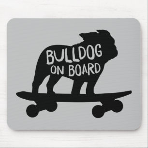 Mousepad Bulldog no Conselho   Cachorro de skate Silhouette