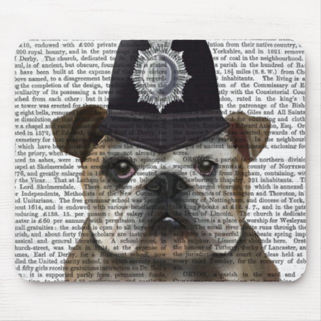 Mousepad Bulldog Policeman (Frente)