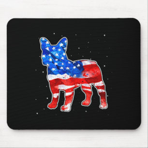 Mousepad Bulldog Tie Dye American Flag Patriótico 4º De Jul
