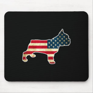 Mousepad Bulldogue Francês do Dia 4 de Julho Bandeira Ameri