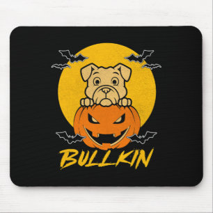 Mousepad Bullkin Halloween Engraçado Bulldog Halloween Pump