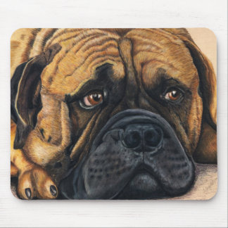 Mousepad Bullmastiff Esperando - Arte de Raça de Cachorro