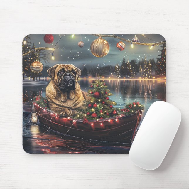 Mousepad Bullmastiff Natal Festivo Voyage (Com mouse)