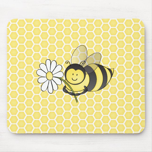 Mousepad Bumble a abelha com margarida (Frente)