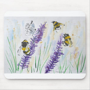 Mousepad Bumble abelhas e lavanda