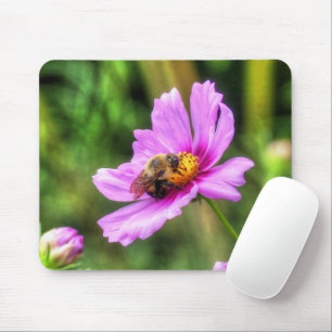 Mousepad Bumble Bee no Cosmos Rosa