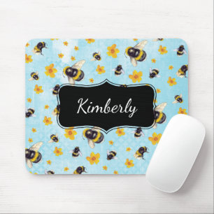 Mousepad Bumblebee Monograma de Aquarela