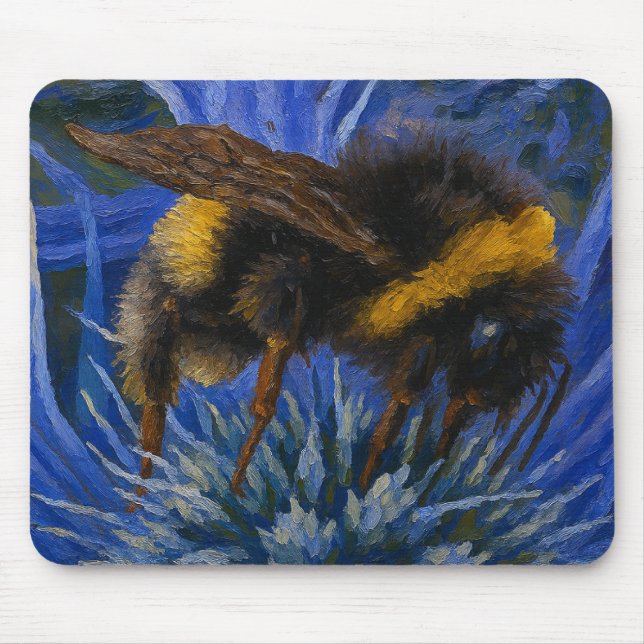 Mousepad Bumblebee sobre o Thistle Azul (Frente)