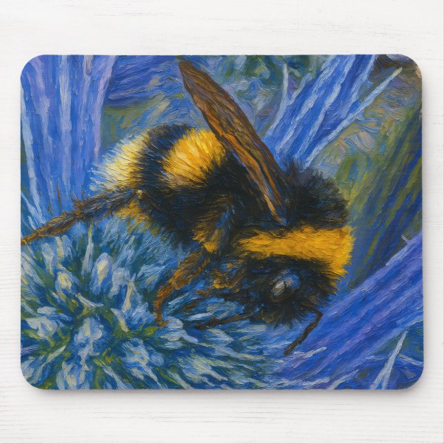 Mousepad Bumblebee sobre o Thistle Azul (Frente)