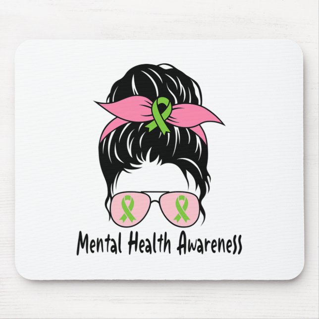 Mousepad Bun Mental Health Problems Gift Mental Health Awar (Frente)