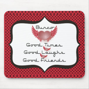 Mousepad Bunco - boas épocas, risos, amigos - coração re