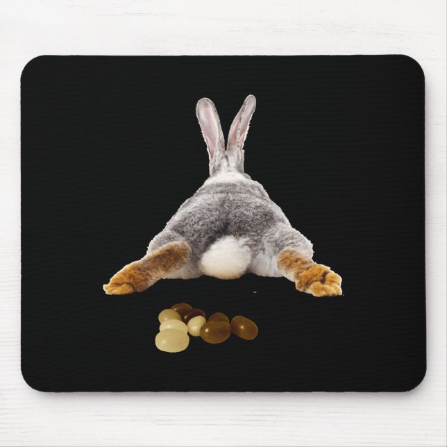 Mousepad bunda de coelho da Páscoa rabo engraçado fezes jel (Frente)