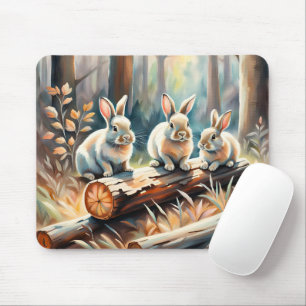 Mousepad Bunnie In Forest