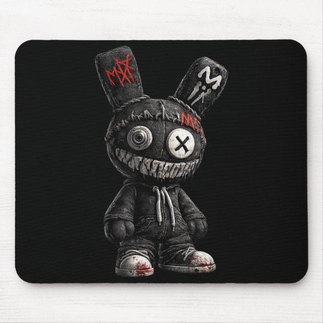 Mousepad Bunny Assustador Horror Gótico Grunge Emo Estética (Frente)