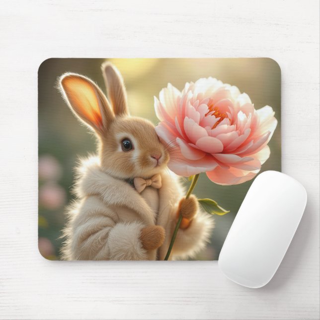 Mousepad Bunny Vestindo Casaco de Pele (Com mouse)