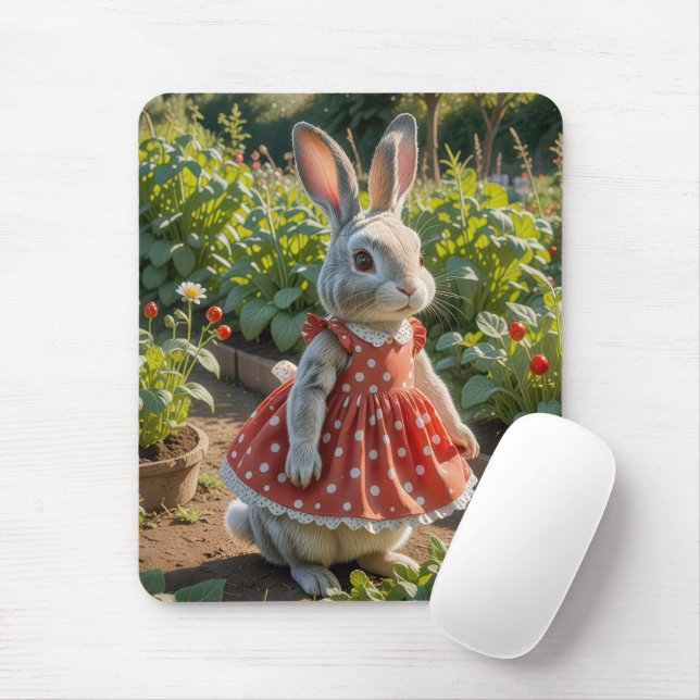 Mousepad Bunny Vestindo um vestido no Jardim Tomate (Com mouse)