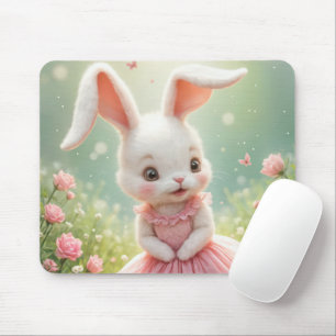Mousepad Bunny Vestindo um vestido rosa