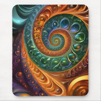 Mousepad bunt und modern, design in Spiralenform