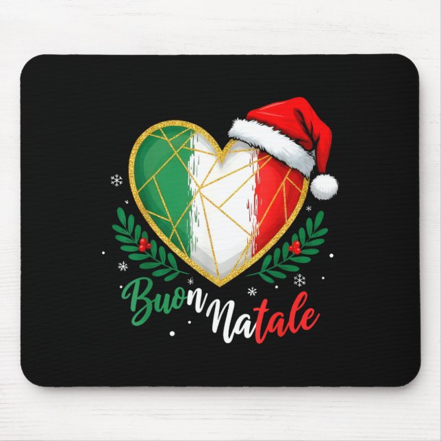 Mousepad Buon Natale Italian Family Pasta Christmas Tree Xm (Frente)