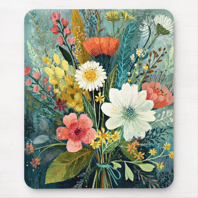 Mousepad Buquê Colorido de Primavera (Frente)