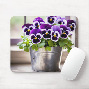 Mousepad Buquê de Amores-perfeitos Roxos