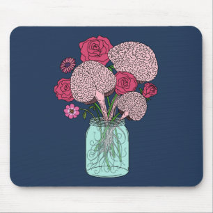 Mousepad Buquê de Flor de Cérebro
