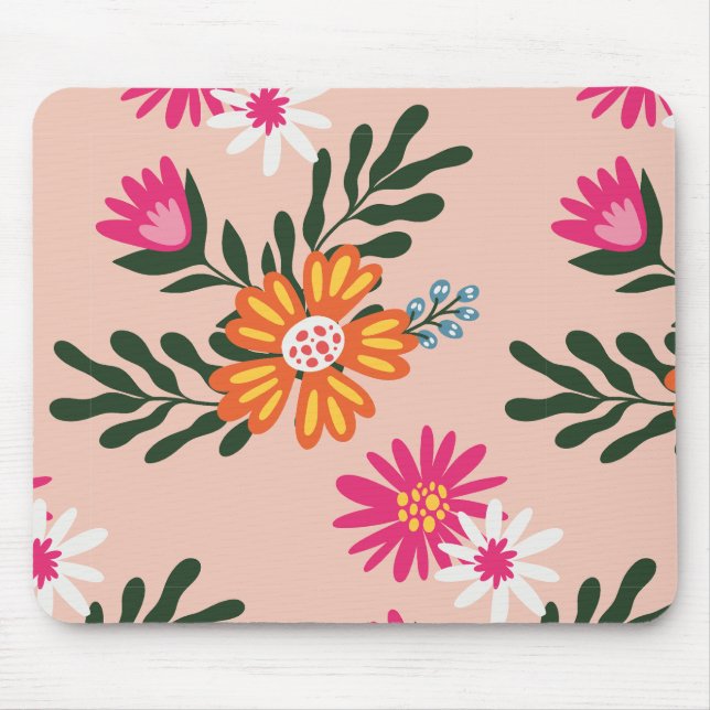 Mousepad Buquê De Flor De Verão A Rosa (Frente)