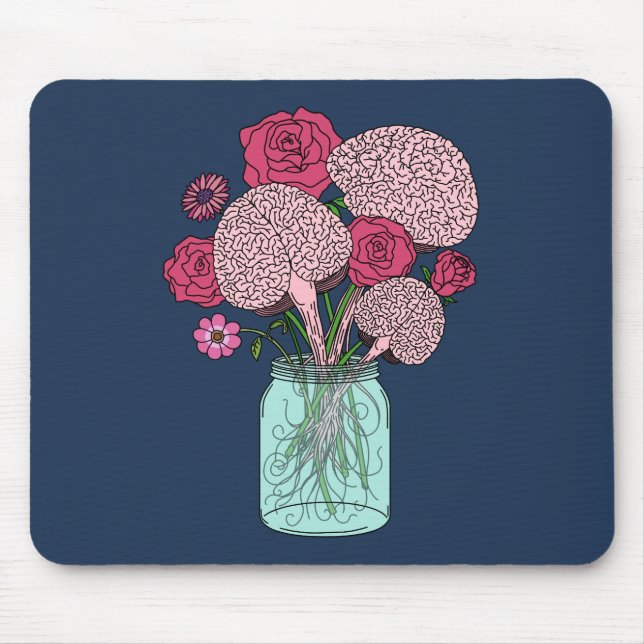 Mousepad Buquê de Flor do Cérebro (Frente)