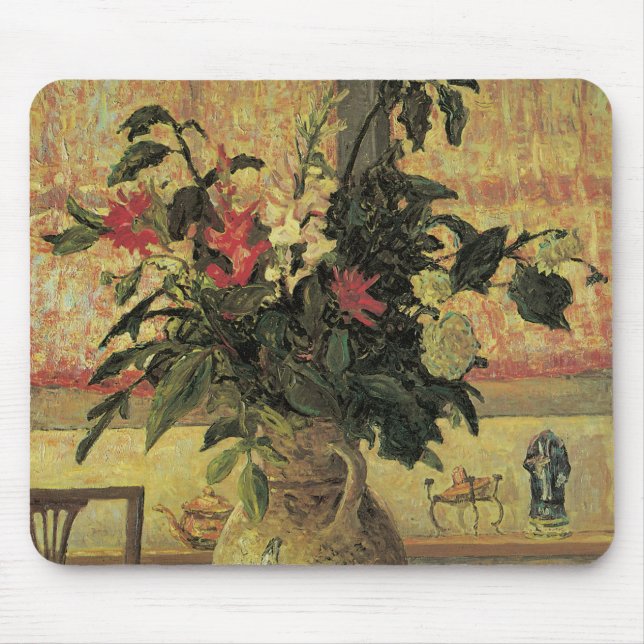 Mousepad Buquê de Flores na Janela por Maxine Maufra (Frente)