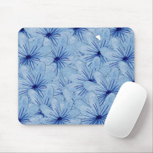 Mousepad Buquê de Flores Selvagens Azuis de Aquarela