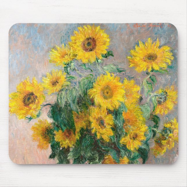Mousepad Buquê de girassóis por Monet Impressionist (Frente)