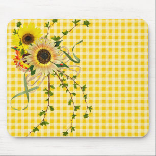 Mousepad buquê de girassol com inseto
