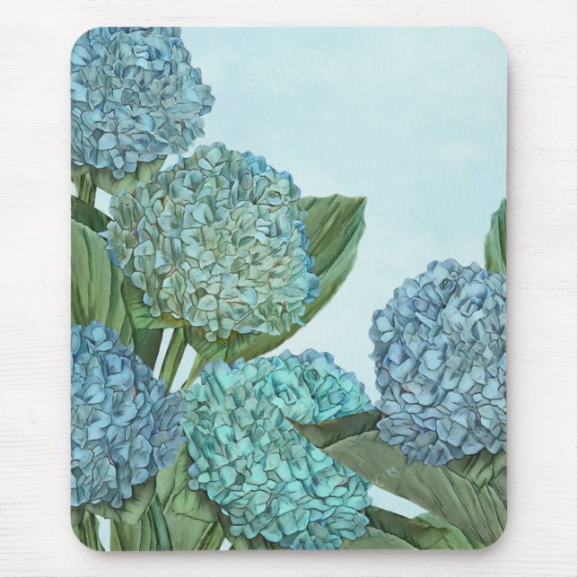 Mousepad Buquê de Hydrangea azul de Verão (Frente)