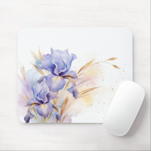 Mousepad Buquê de íris Puro de Aquarela