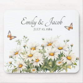 Mousepad Buquê De Margarida De Aquarela Para Casal