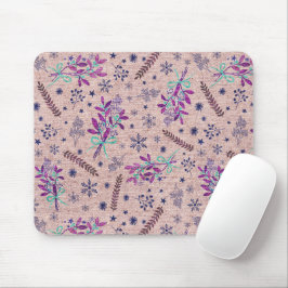 Mousepad Buquê de Natal - Rosa Dusty