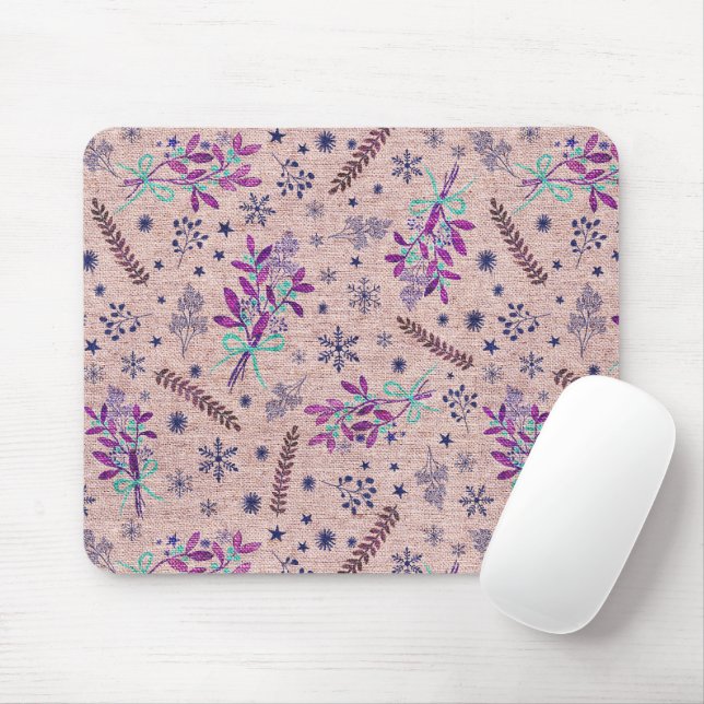 Mousepad Buquê de Natal - Rosa Dusty (Com mouse)