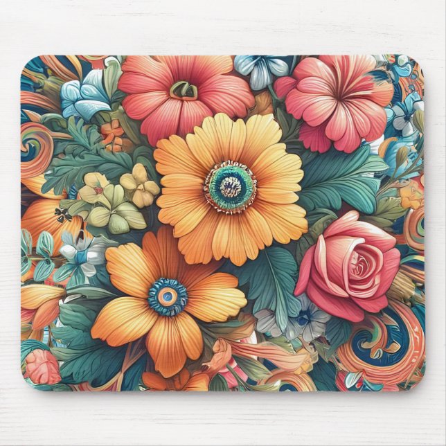 Mousepad Buquê Deslumbrante de Flores (Frente)