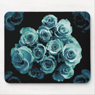 Mousepad Buquê do rosa do AZUL de TURQUESA