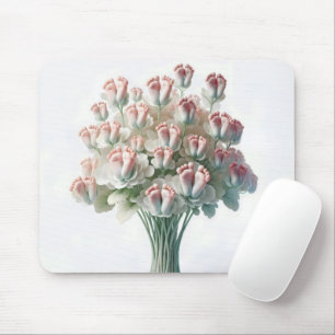 Mousepad Buquê Floral de Pés Bebês Rosa