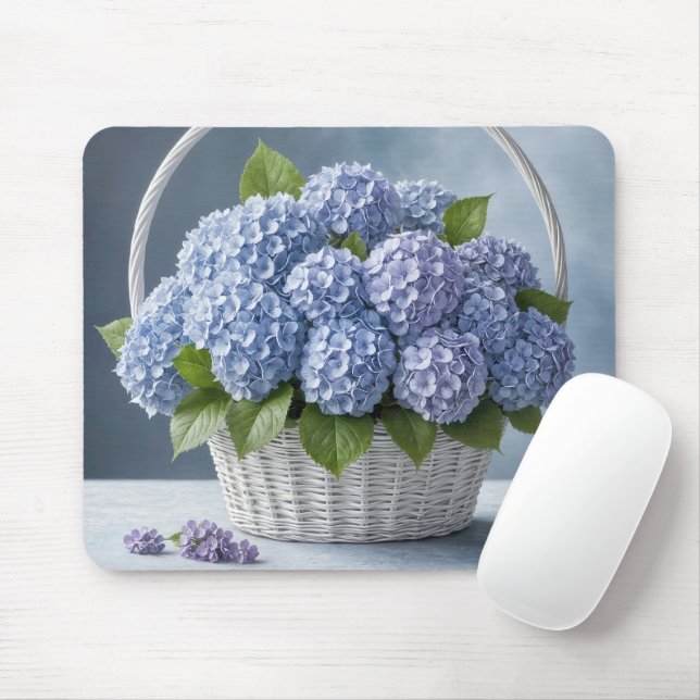 Mousepad Buquê Hydrangea num cesto (Com mouse)
