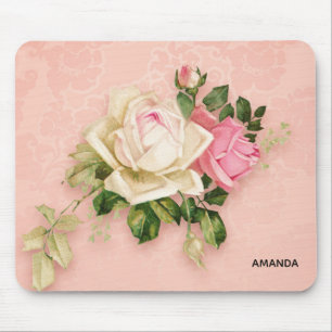 Mousepad Buquê Rosa Rosa e Branco