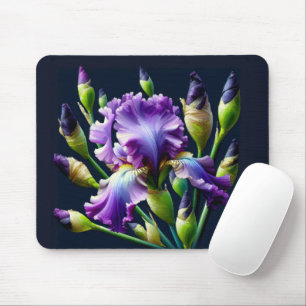 Mousepad Buquê Roxo Iris A Preto