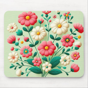 Mousepad Buquê vibrante de flores 3d