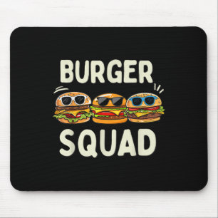 Mousepad Burger Squad Funny Hamburger Fast Foodie Lovers Bu